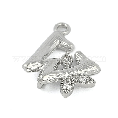 Латунные хрустальные стразы буквы звенья соединительные подвески&nbsp;KK-S395-06P-W-1