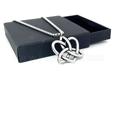 Креативные ожерелья из нержавеющей стали с сердечком и троичным узлом для женщин CL0876-1