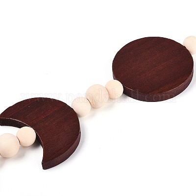 Деревянные украшения из бисера фазы луны HJEW-WH0047-09-1