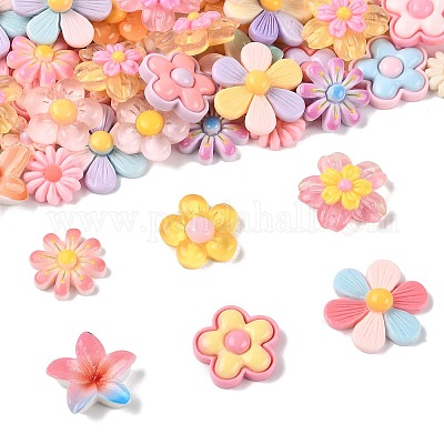 100 шт. 8 стиля полупрозрачных и непрозрачных кабошонов из смолы RESI-FS0002-32-1