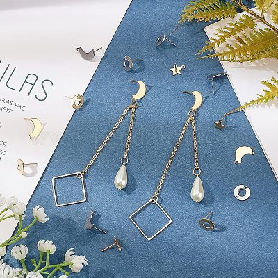 Фурнитура для сережек-гвоздиков из нержавеющей стали 304 STAS-UN0020-27-1