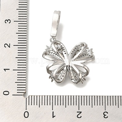 Латунные микро-паве прозрачные кубические цирконии европейские подвески-шармы KK-K388-66P-1