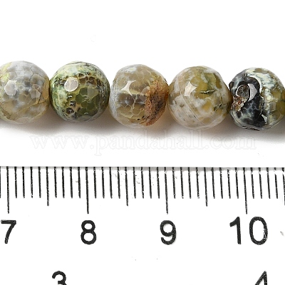 Нити окрашенных и нагретых натуральных агатовых бус с огненным кракелюром G-P539-C01-03-1