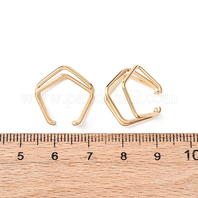 Серьги-каффы с тройным пентагоном из нержавеющей стали 304 EJEW-K268-88G-1