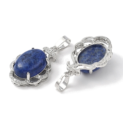 Овальные подвески из натурального лазурита G-NH0025-15P-25-1