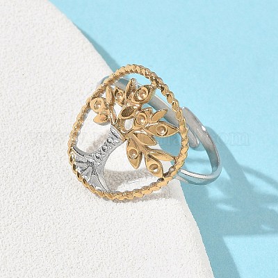 Открытые кольца манжеты из нержавеющей стали 304 RJEW-Z121-02GP-08-1