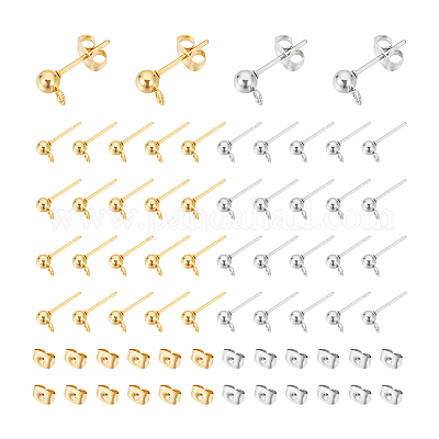 Фурнитура для сережек-гвоздиков из нержавеющей стали 304 STAS-UN0015-38-1