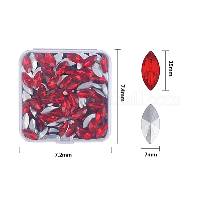 Заостренные заднее стекло горный хрусталь кабошоны RGLA-OC0001-08E-1