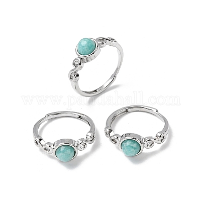 Натуральные кольца амазонитовых пальцев RJEW-A084-04P-08-1
