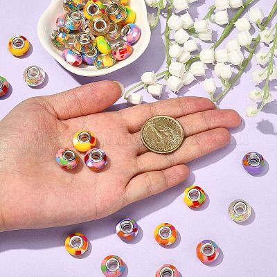 50 шт. 5 цвета смолы европейские бусины RESI-CJ0002-41-1