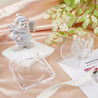 2 комплект 2 стильных прозрачных квадратных акриловых магнитных держателей для монет ODIS-FH0001-15-1