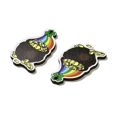 Подвески из дерева с тематикой дня святого патрика WOOD-V002-02B-1
