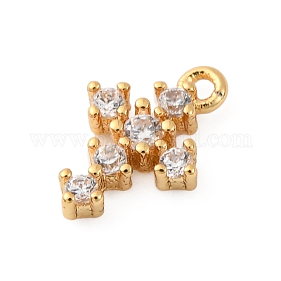Латунные микропаве прозрачные кубические циркониевые подвески KK-V016-22D-G-1