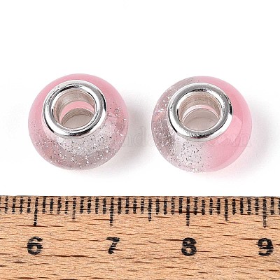 Прозрачные европейские бусины-рондель из смолы RESI-N044-02F-1