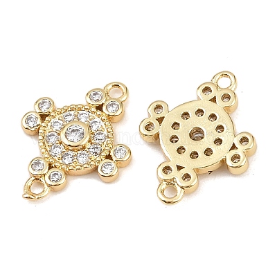 Подвески-крестики с латунным паве из прозрачного кубического циркония KK-L251-10G-1