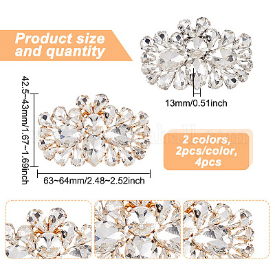 4 шт. 2-х цветное съемное украшение для обуви AJEW-GO0001-95-1