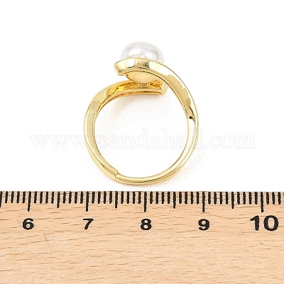 Женские кольца на палец из латуни с микропаве и кубическим цирконием&nbsp;RJEW-D340-02G-03-1