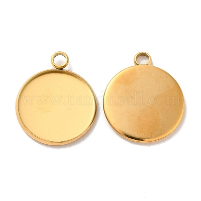 Ионное покрытие (ip) нержавеющая сталь 304 подвеска кабошон оправа STAS-G071-45G-1