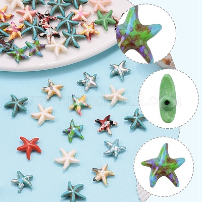 100 шт. 13 вида синтетических бирюзовых бусин G-FS0005-86-1