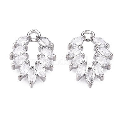 Латунные микропаве прозрачные подвески с фианитом KK-T060-33P-RS-1