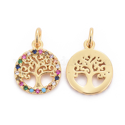 Латунные микро проложить кубического циркония подвески ZIRC-L070-45G-1