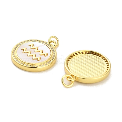 Латунные микропаве прозрачные подвески с фианитом KK-K365-02A-G-1