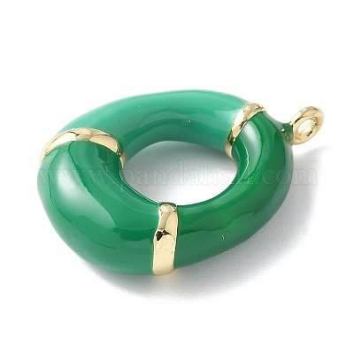 Латунь эмаль подвески KK-E093-03G-O-02-1