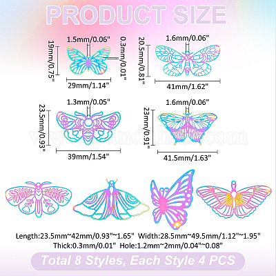 32 шт. 8 стиля подвески из нержавеющей стали 201 STAS-UN0058-24-1