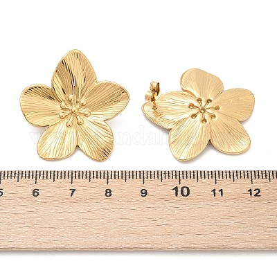 Серьги-гвоздики из нержавеющей стали 304 STAS-L024-004G-02-1