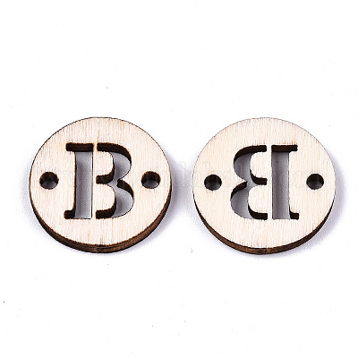 Необработанные соединители звеньев из натурального тополя WOOD-S045-140A-01B-1