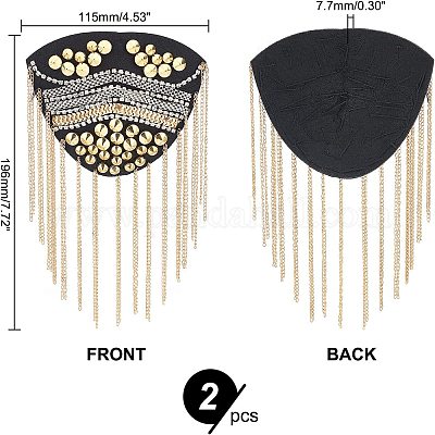 Модные железные погоны с кисточками AJEW-WH0289-27B-1