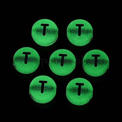 Светящиеся матовые акриловые бусины FACR-T008-02T-1