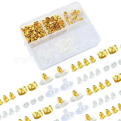 6 стиль латунный клатч-пуля клатч-пуля задняя часть серьги с подушечкой FIND-FS0003-08G-1