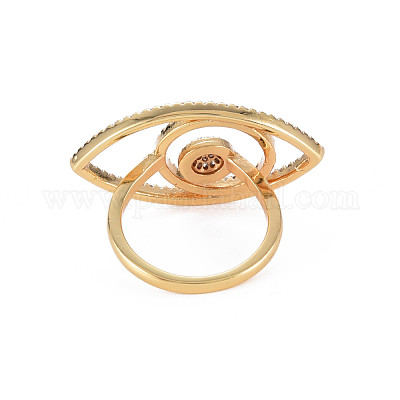 Кольца из латуни с микропаве RJEW-S044-156-NF-1