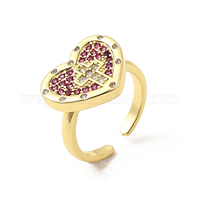 Манжеты из латуни с микро паве кубический цирконий для женщин RJEW-F188-05G-1