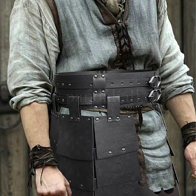 Средневековый латный доспех из искусственной кожи на бедра и талию AJEW-WH20054-091A-1