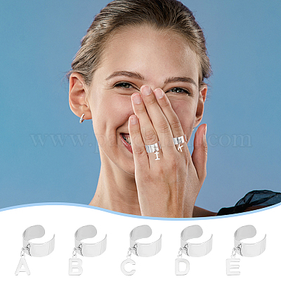 Набор для самостоятельного изготовления кольца-манжеты с подвеской в виде алфавита DIY-UN0005-66-1