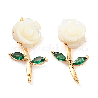 Подвески из латуни из натуральных пресноводных ракушек KK-Q806-04G-1