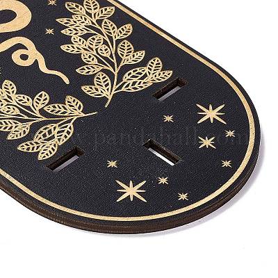 Черная подвесная деревянная хрустальная полка ODIS-G015-01G-1