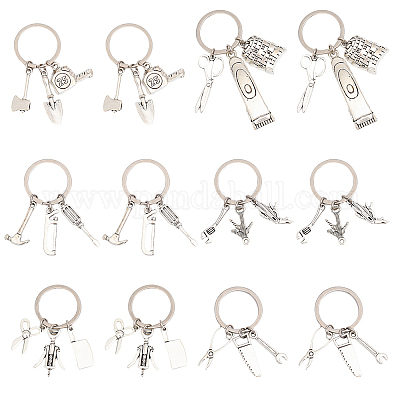 Брелок с подвеской из сплава в тибетском стиле для дома KEYC-FH0001-37-1