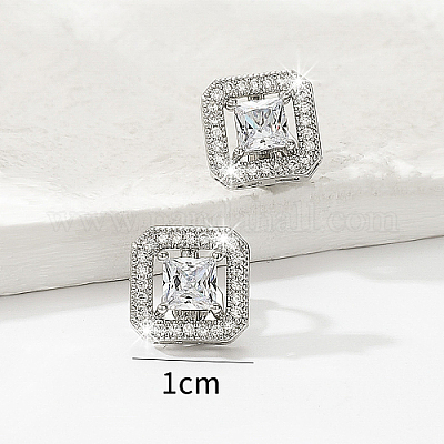 Серьги-клипсы из латуни со стразами SZ0570-1