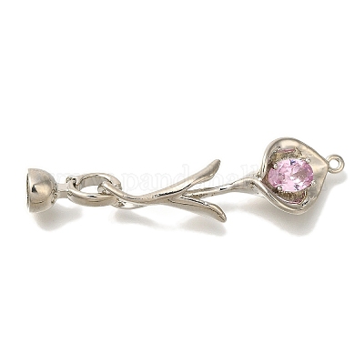 Латунные микро проложить кубического циркония раз за застежками KK-K389-029P-1