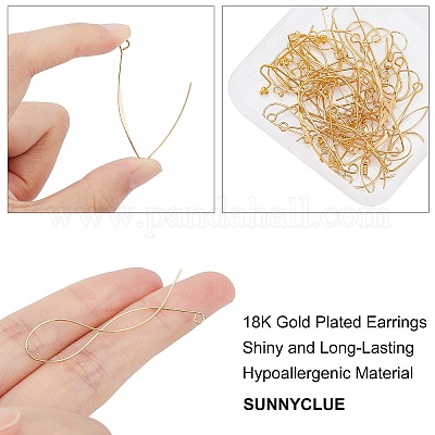 Латунные крючки для сережек KK-SC0001-43G-1