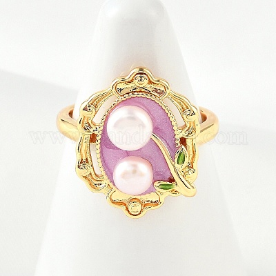 Манжеты из латуни с эмалью RJEW-K291-04G-01-1