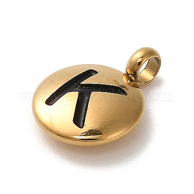 Подвески из нержавеющей стали 304 с черной эмалью STAS-R009-01G-K-1