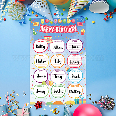 2шт многоразовые плакаты с надписью «С Днем Рождения» AJEW-WH0671-001-1