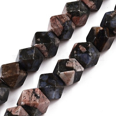 Бусины из натурального глаукофана G-T138-34-1