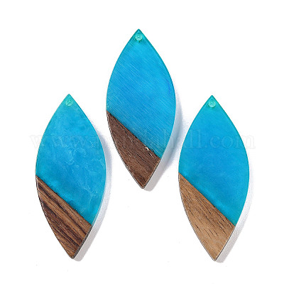 Большие подвески из смолы и дерева WOOD-F015-12G-1