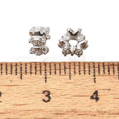 925 бусина из чистого серебра с микропаве и прозрачным фианитом STER-B006-19P-1