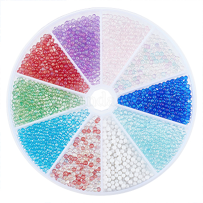 10 пакетик 10-х цветных прозрачных круглых икорных бусин MRMJ-OC0002-81-1